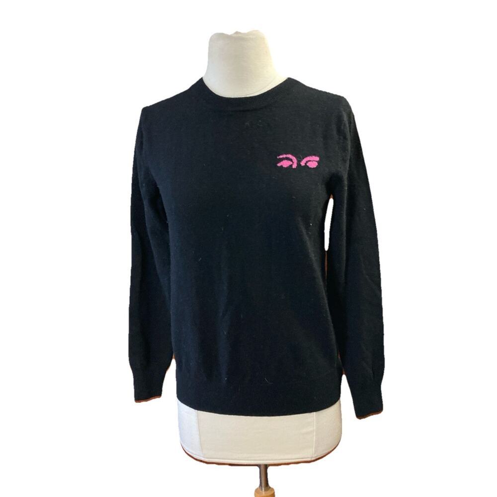Derek Lam 10‎ Crosby Wool Sweater Women’s Sz S Black Pink Eyes